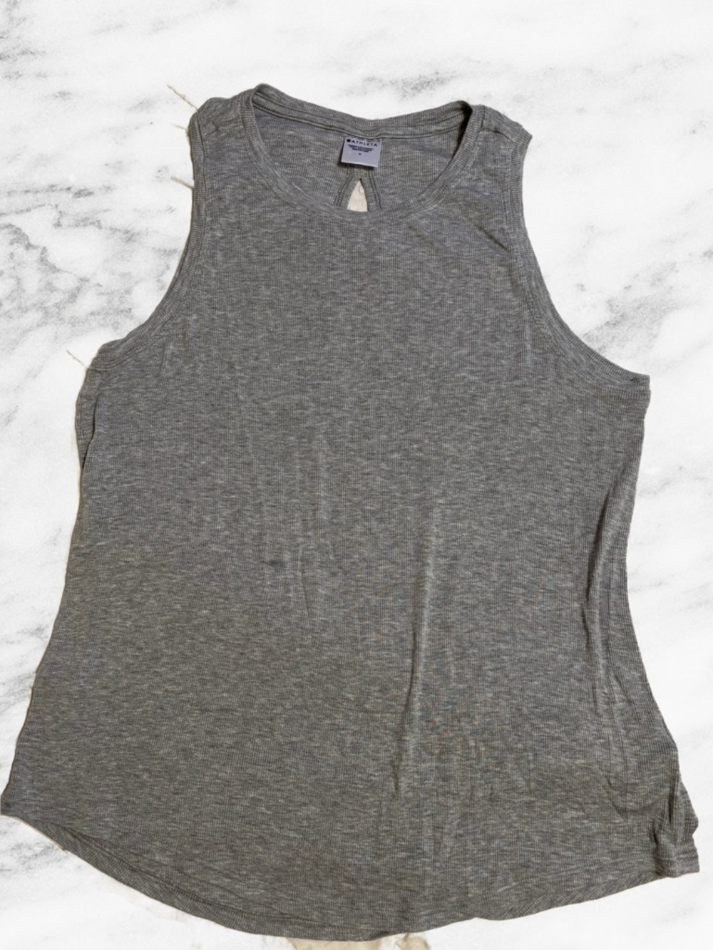 Athleta Heather Gray Keyhole Tank Top